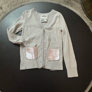 Sonoma Kids Cream Cardigan Sweater with Sequin Pockets